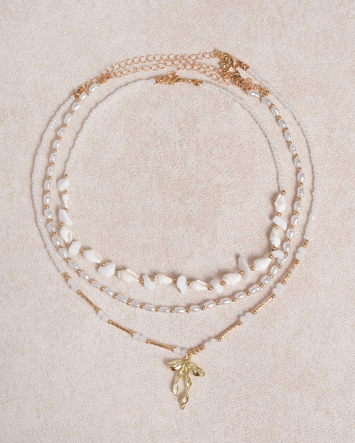 Pearl Beaded Clavicle Necklace | Rihoas
