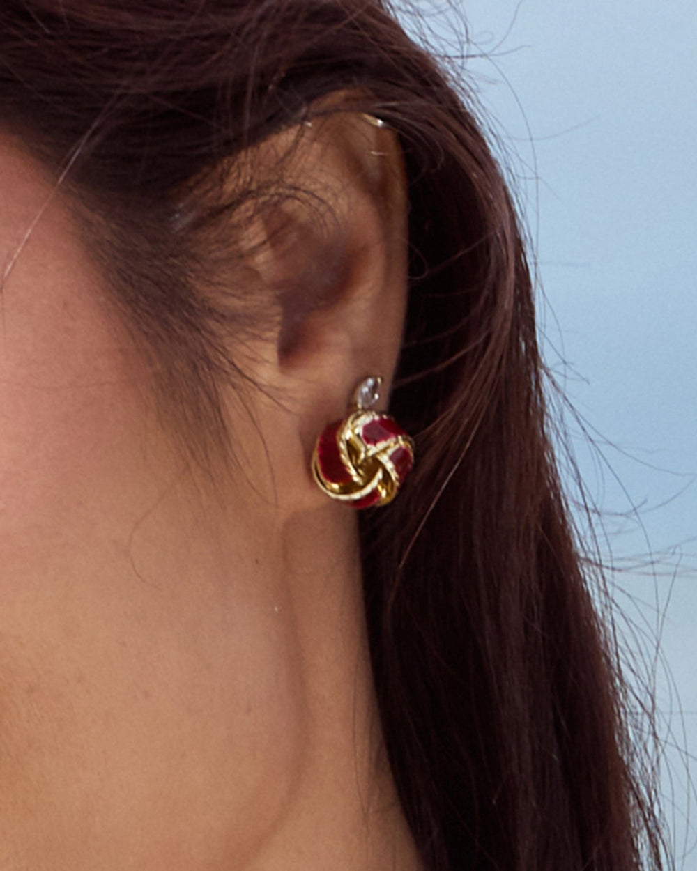 Red Openwork Earrings | Rihoas