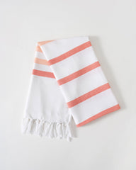 Orange Striped Tassel Beach Towel | Rihoas