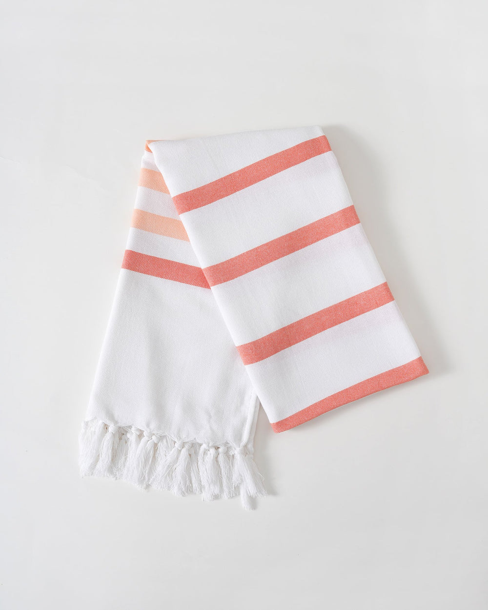 Orange Striped Tassel Beach Towel | Rihoas