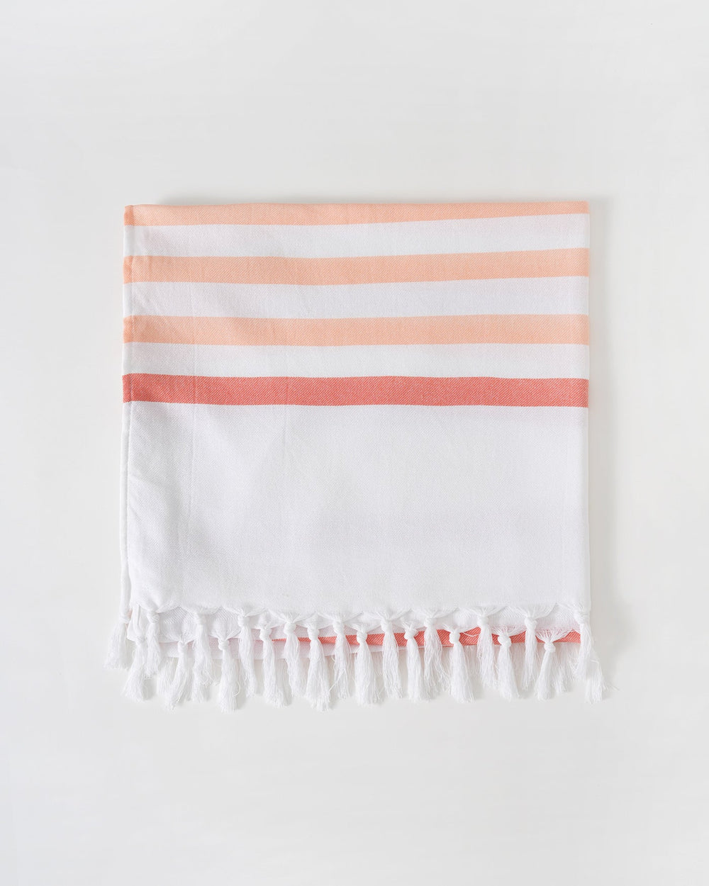 Orange Striped Tassel Beach Towel | Rihoas