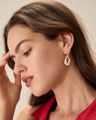 White Overlapping Geometric Earrings | Rihoas