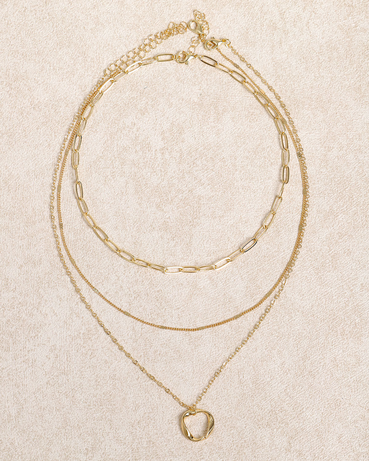Gold Three-Layer Necklace | Rihoas