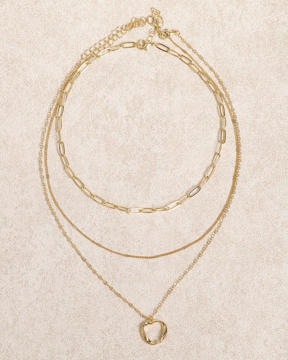 Gold Three-Layer Necklace | Rihoas