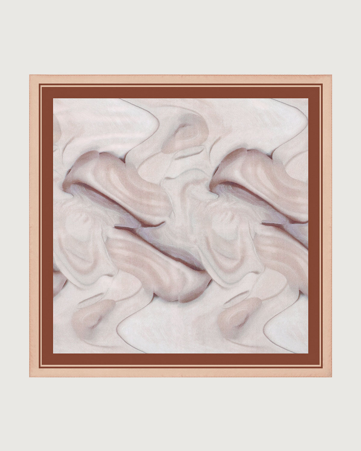 The Khaki Abstract Painting Square Scarf | Rihoas