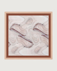 The Khaki Abstract Painting Square Scarf | Rihoas