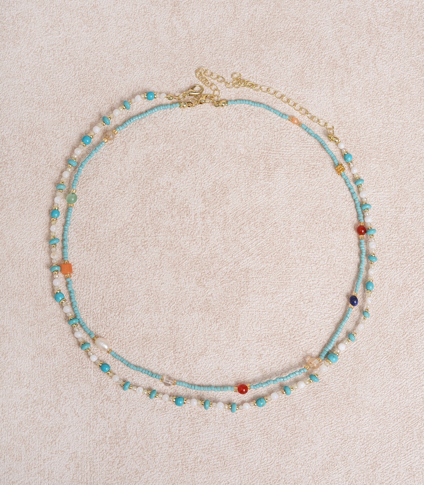 Blue Beaded Clavicle Necklace | Rihoas