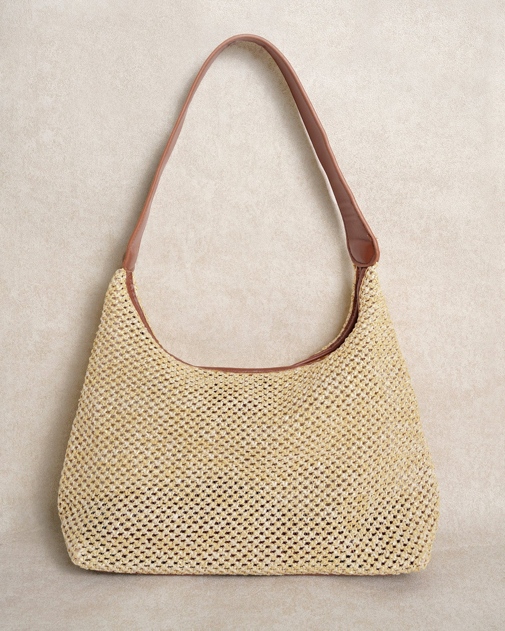 Khaki Straw Weaving Handbag | Rihoas