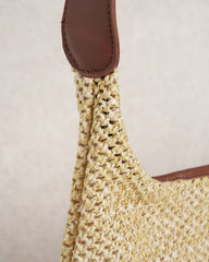 Khaki Straw Weaving Handbag | Rihoas