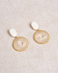 White Vintage Openwork Earrings | Rihoas