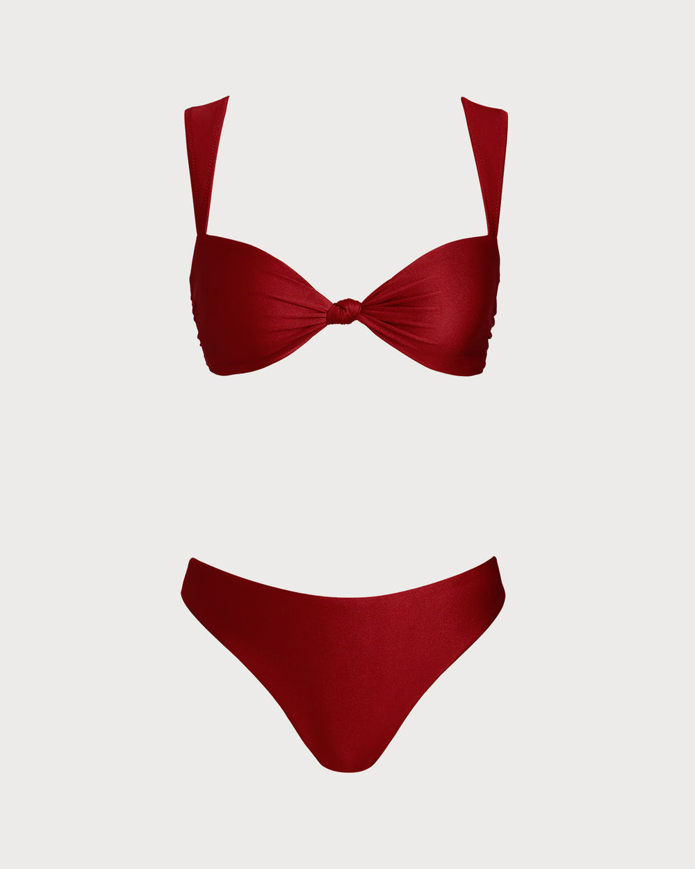Red Triangle Low Waisted Bikini Set | Rihoas