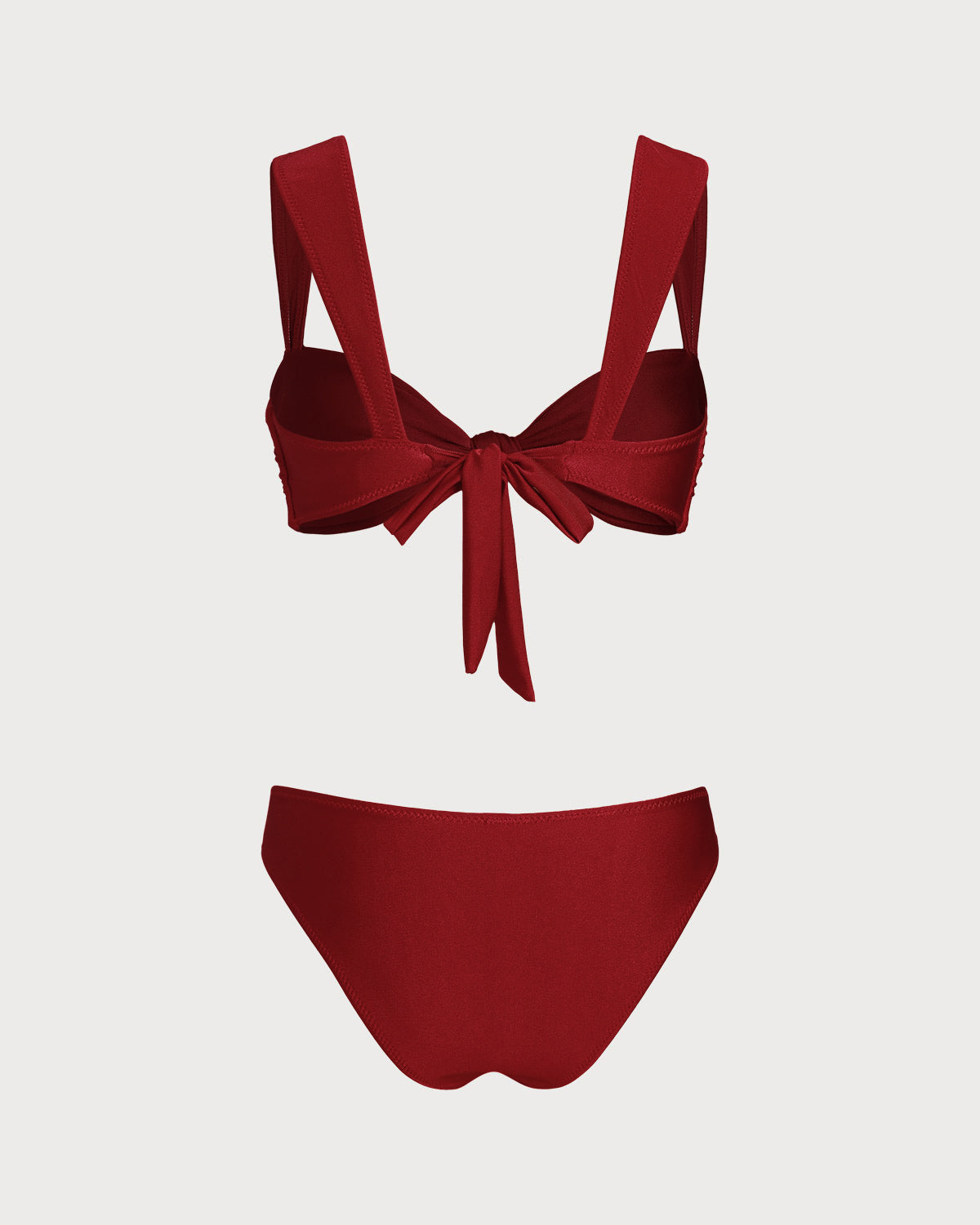 Red Triangle Low Waisted Bikini Set | Rihoas