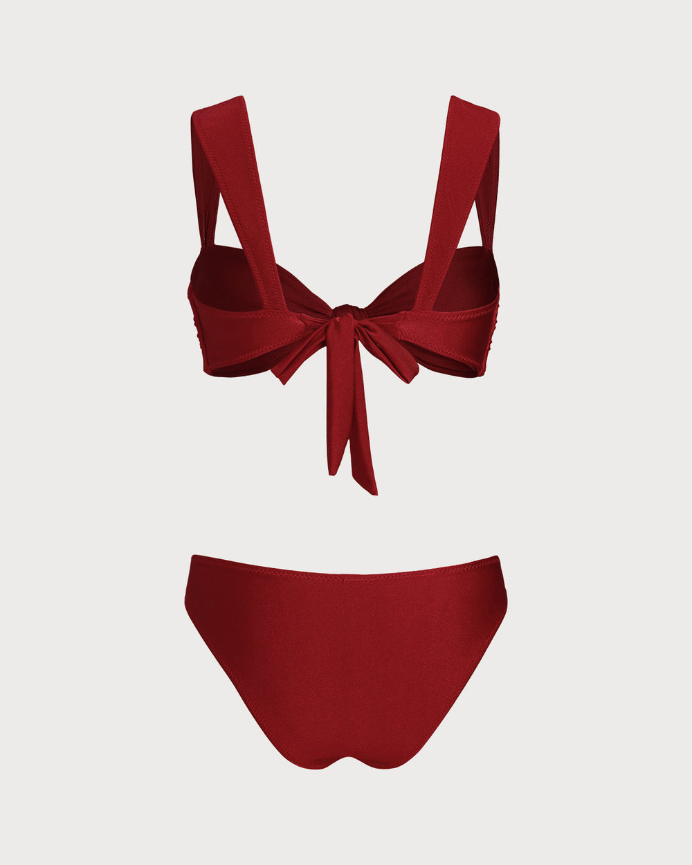 Red Triangle Low Waisted Bikini Set | Rihoas