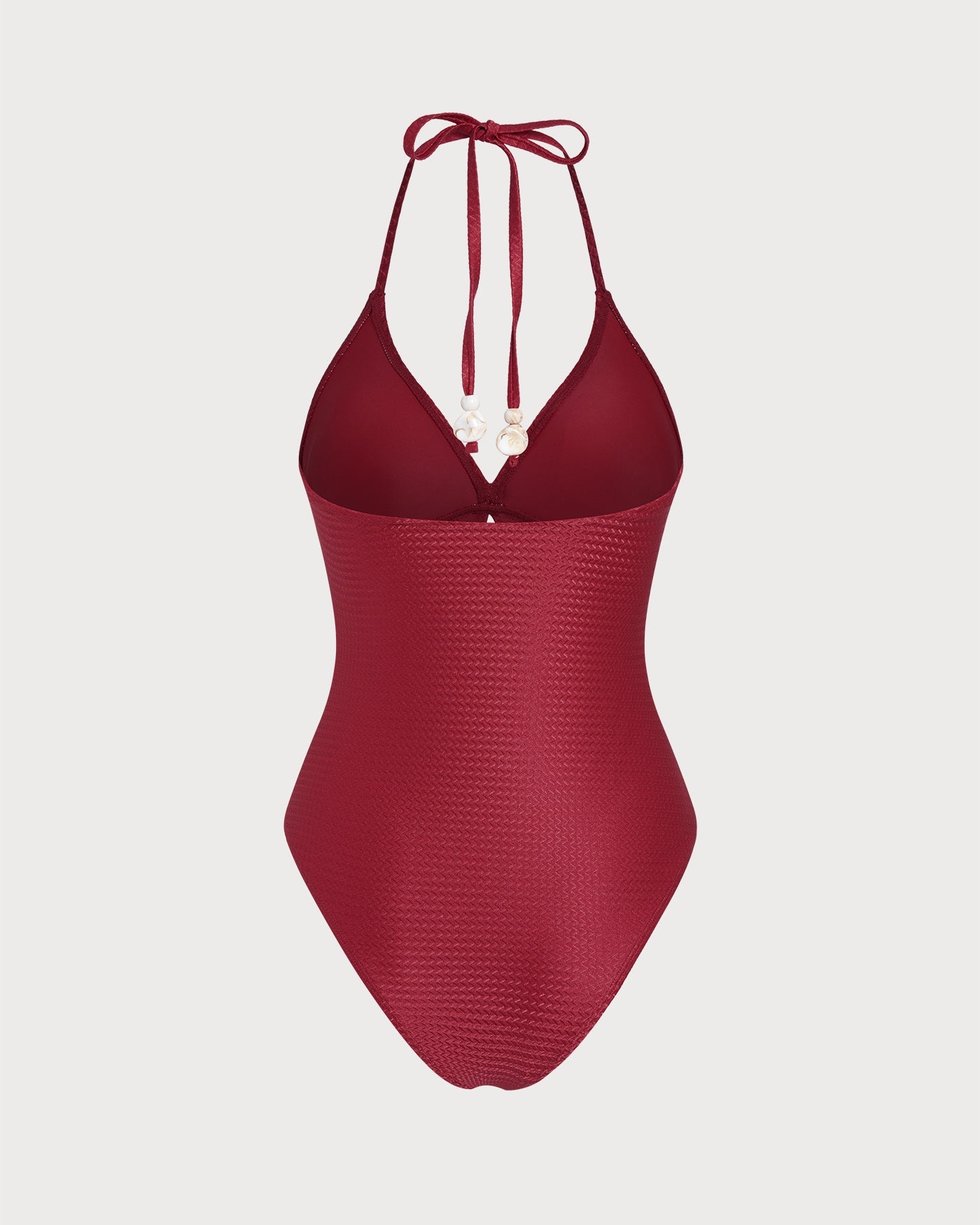 Red Halter Bralette One Piece Swimwear | Rihoas