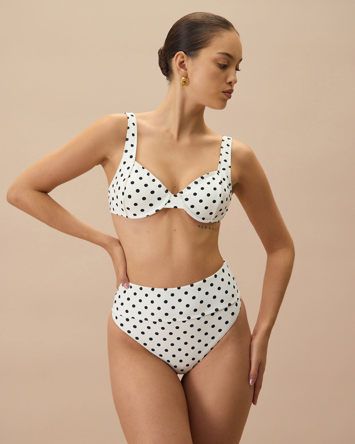 The White Polka Dot Underwire Bikini Top | Rihoas