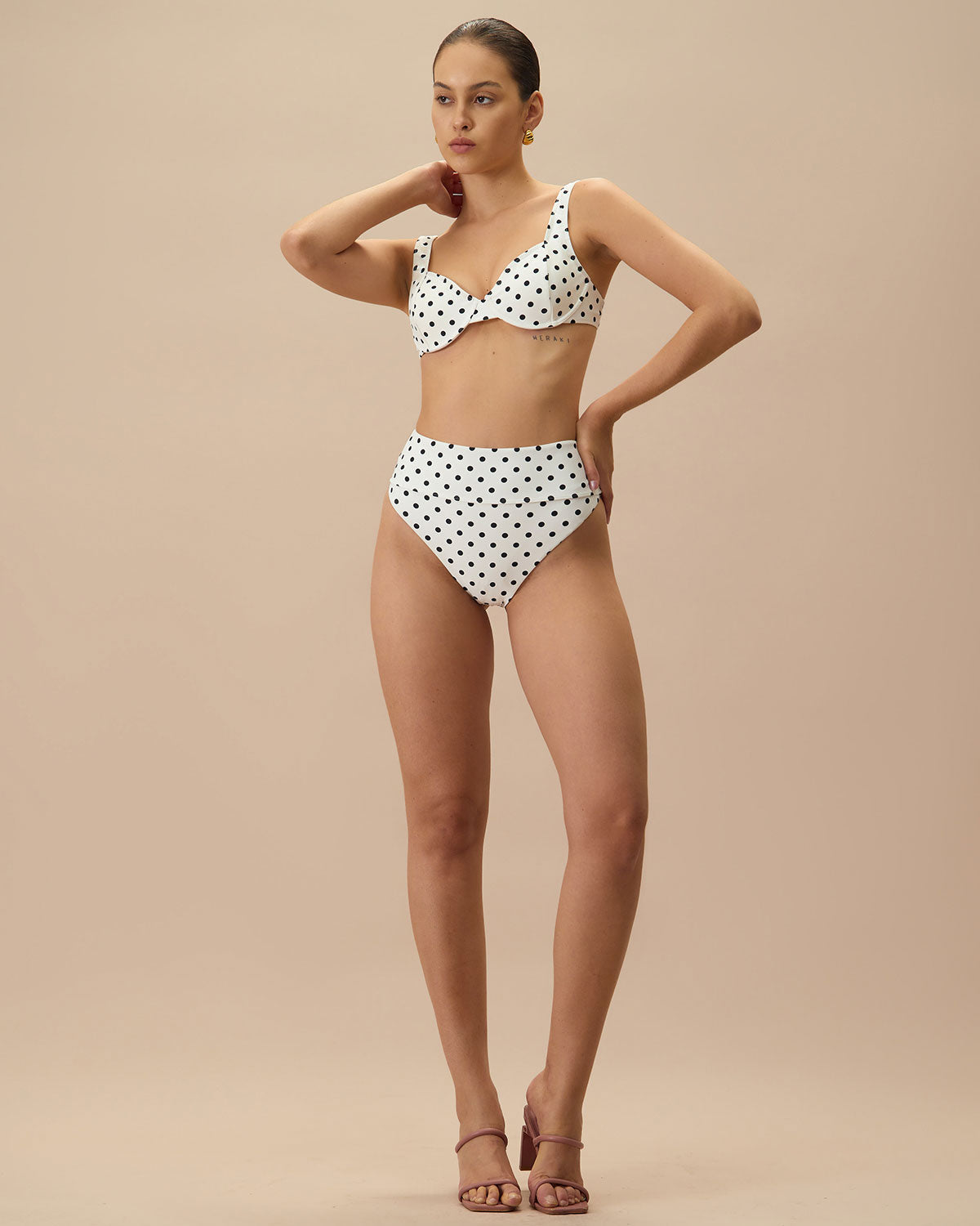 The White Polka Dot Underwire Bikini Top | Rihoas