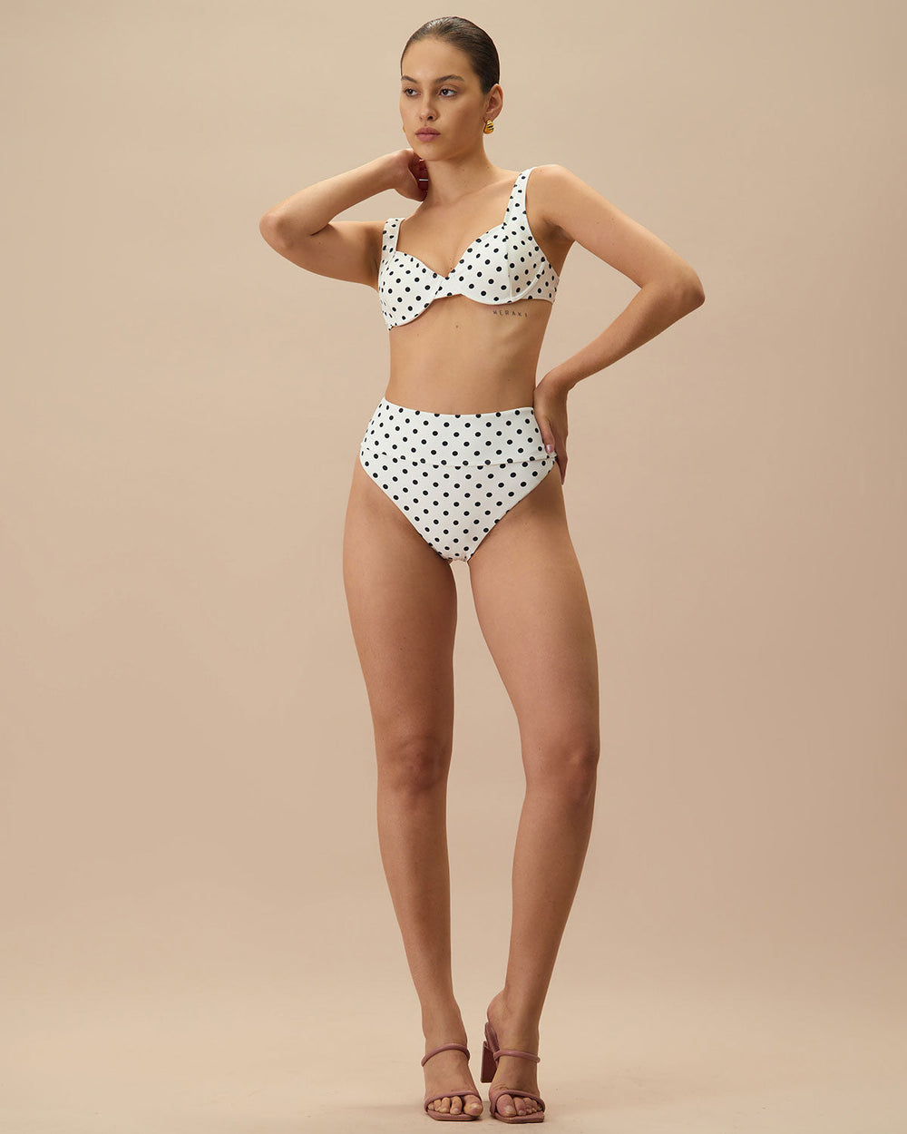 The White Polka Dot Underwire Bikini Top | Rihoas