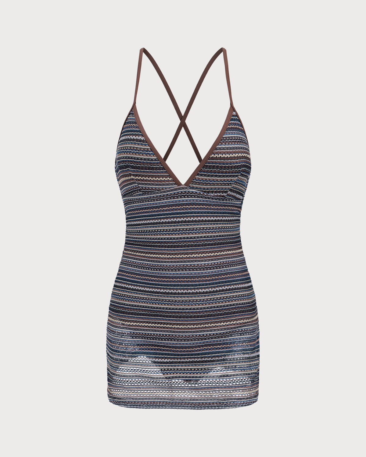 Striped Backless One Piece Swimwear | Rihoas