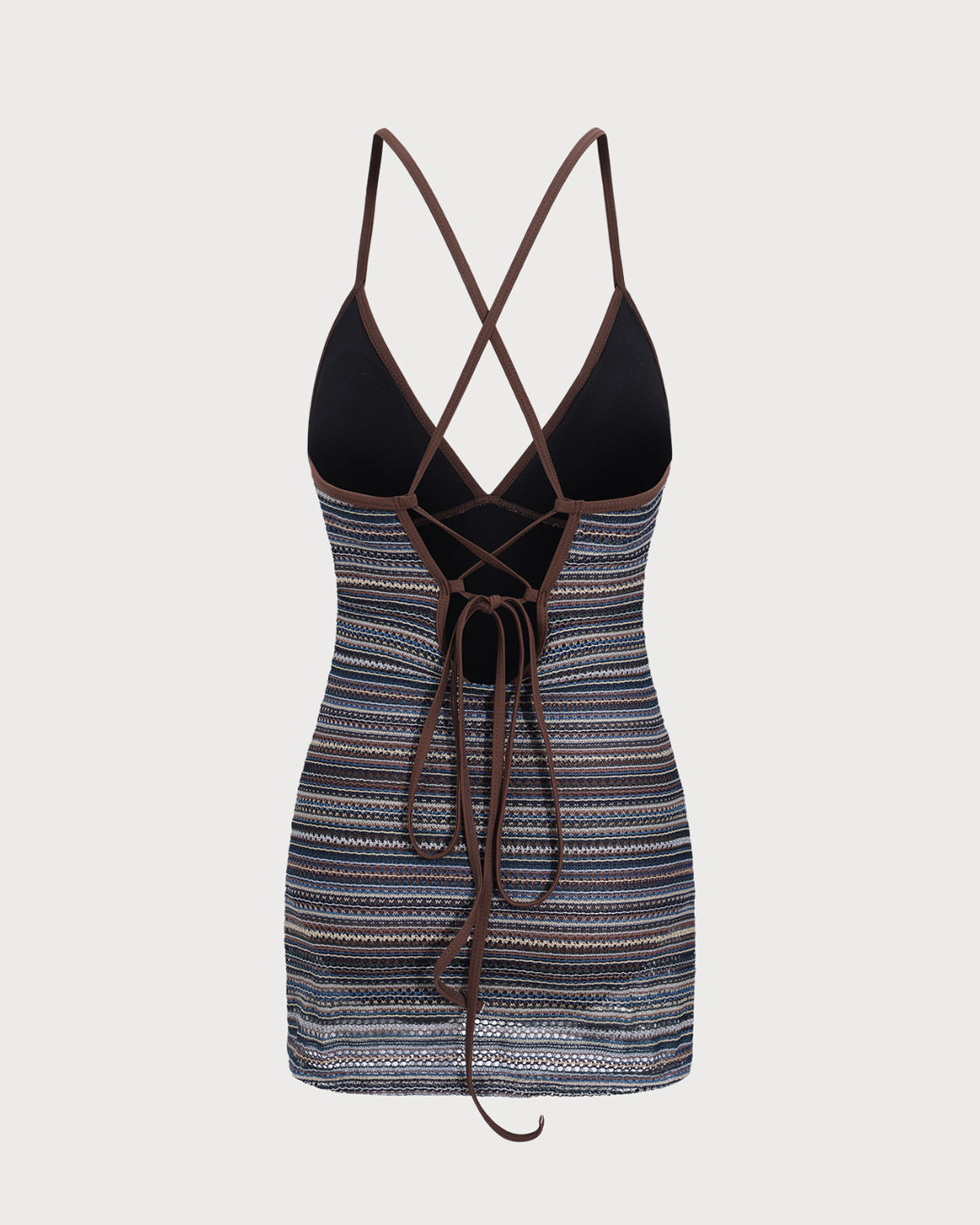 Striped Backless One Piece Swimwear | Rihoas