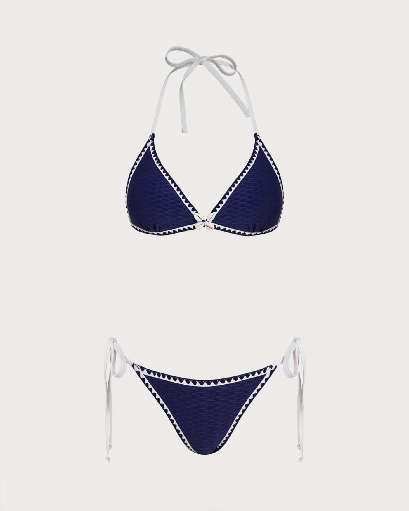 Blue Drawstring Triangle Bikini Set | Rihoas