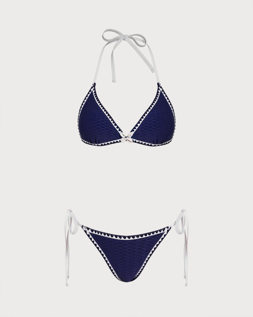 Blue Drawstring Triangle Bikini Set | Rihoas
