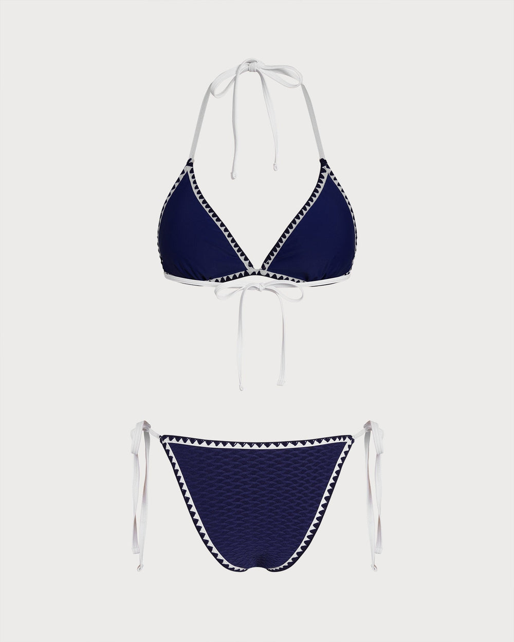 Blue Drawstring Triangle Bikini Set | Rihoas