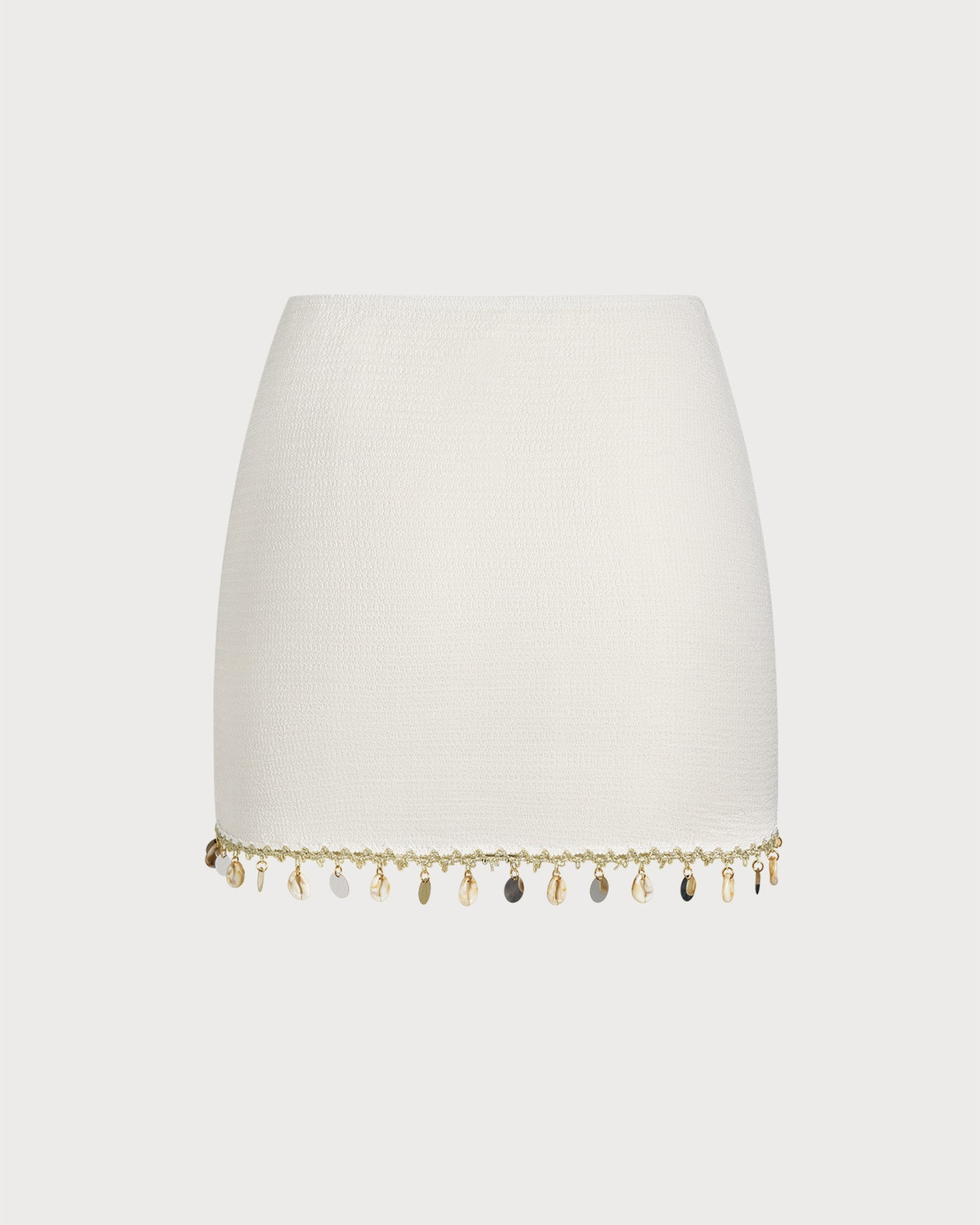 Beige Textured Sequins Cover-up | Rihoas