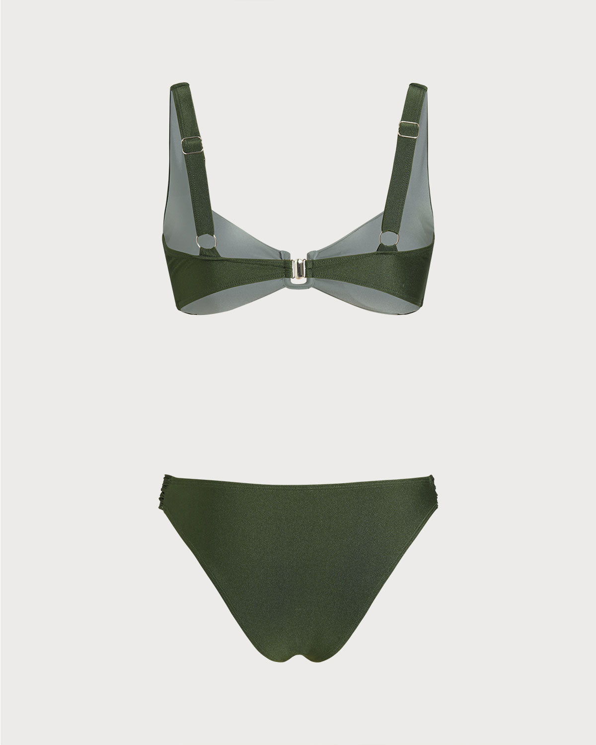 Green  Contrasting Bralette Bikini Sets | Rihoas