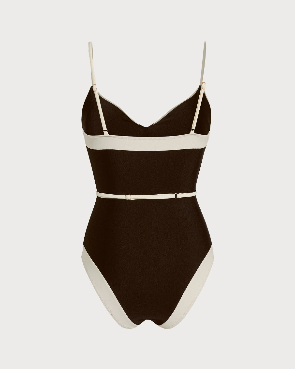 Brown V Neck Bralette One Piece | Rihoas