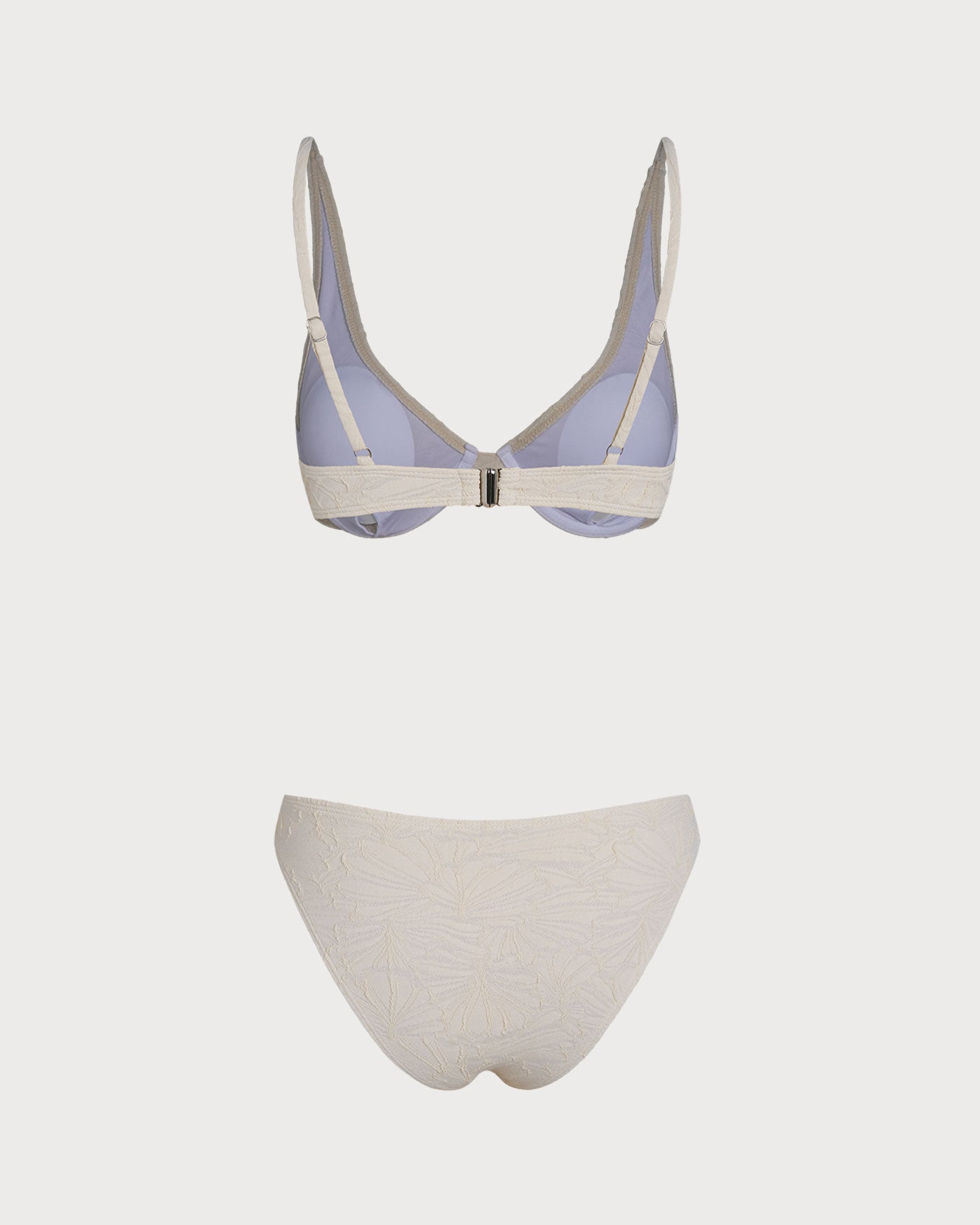 Beige Jacquard Underwire Bikini Set | Rihoas