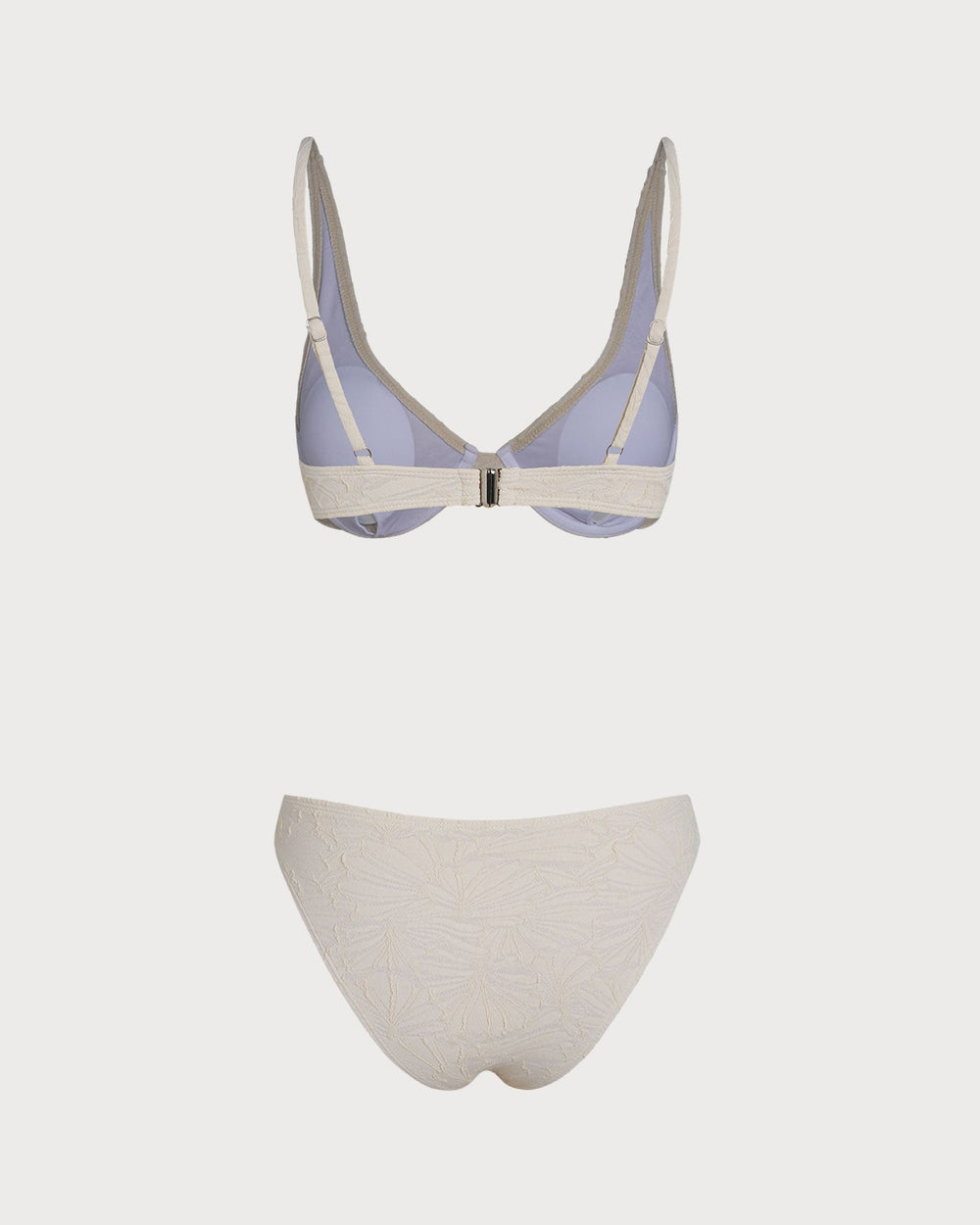 Beige Jacquard Underwire Bikini Set | Rihoas