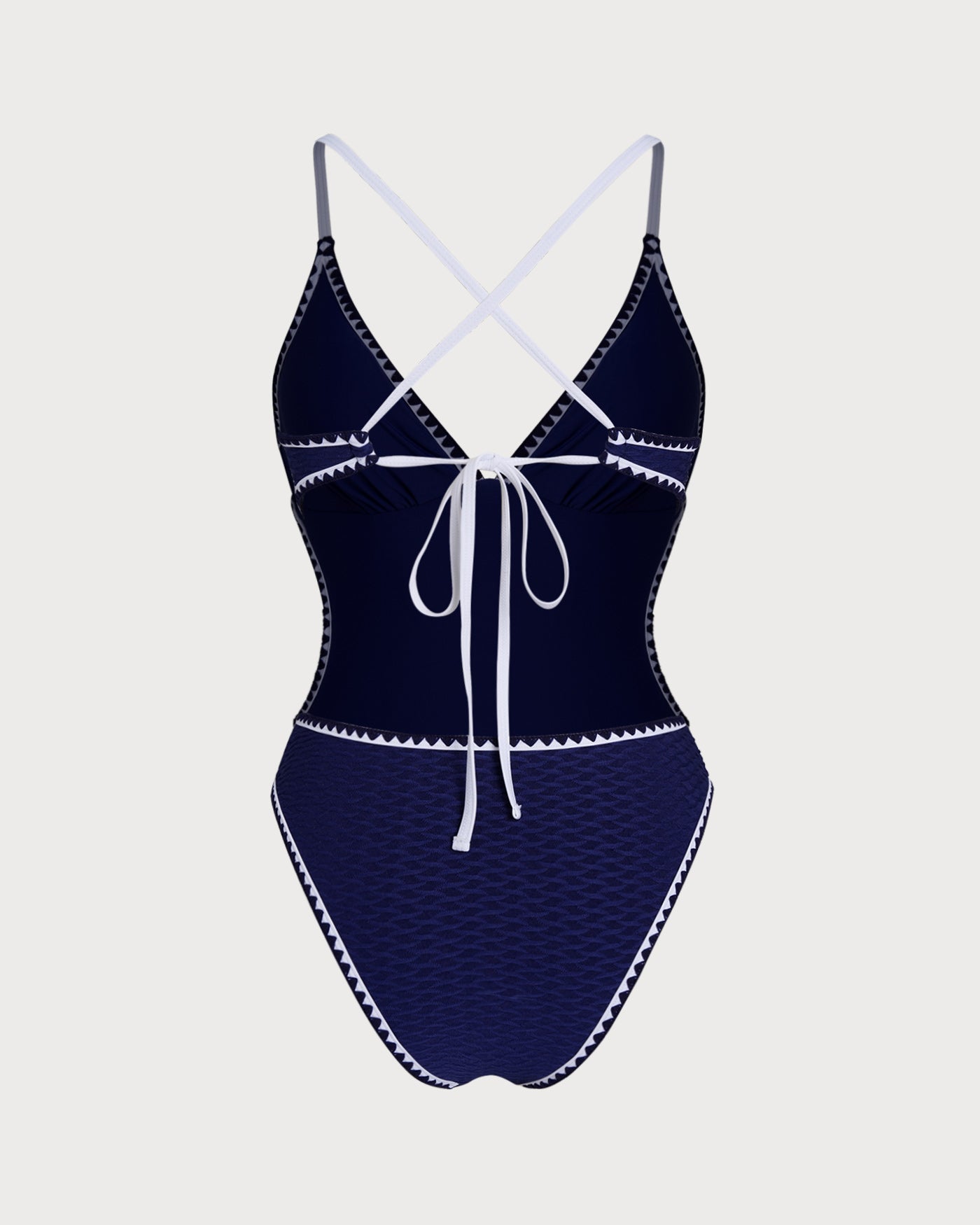 Blue X Cross Bralette One Piece Swimwear | Rihoas