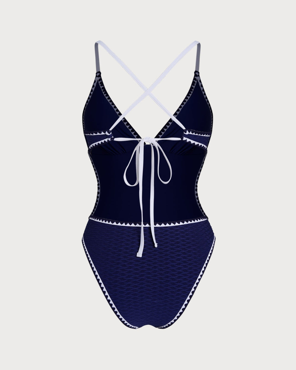 Blue X Cross Bralette One Piece Swimwear | Rihoas