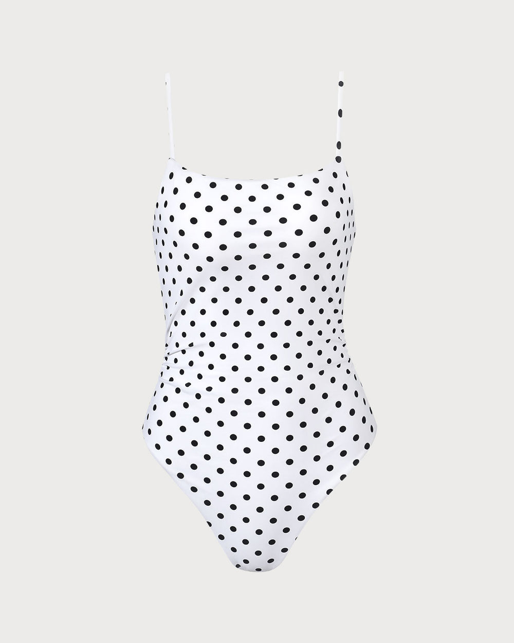 White Polka Dot Backless One Piece Swimwear | Rihoas