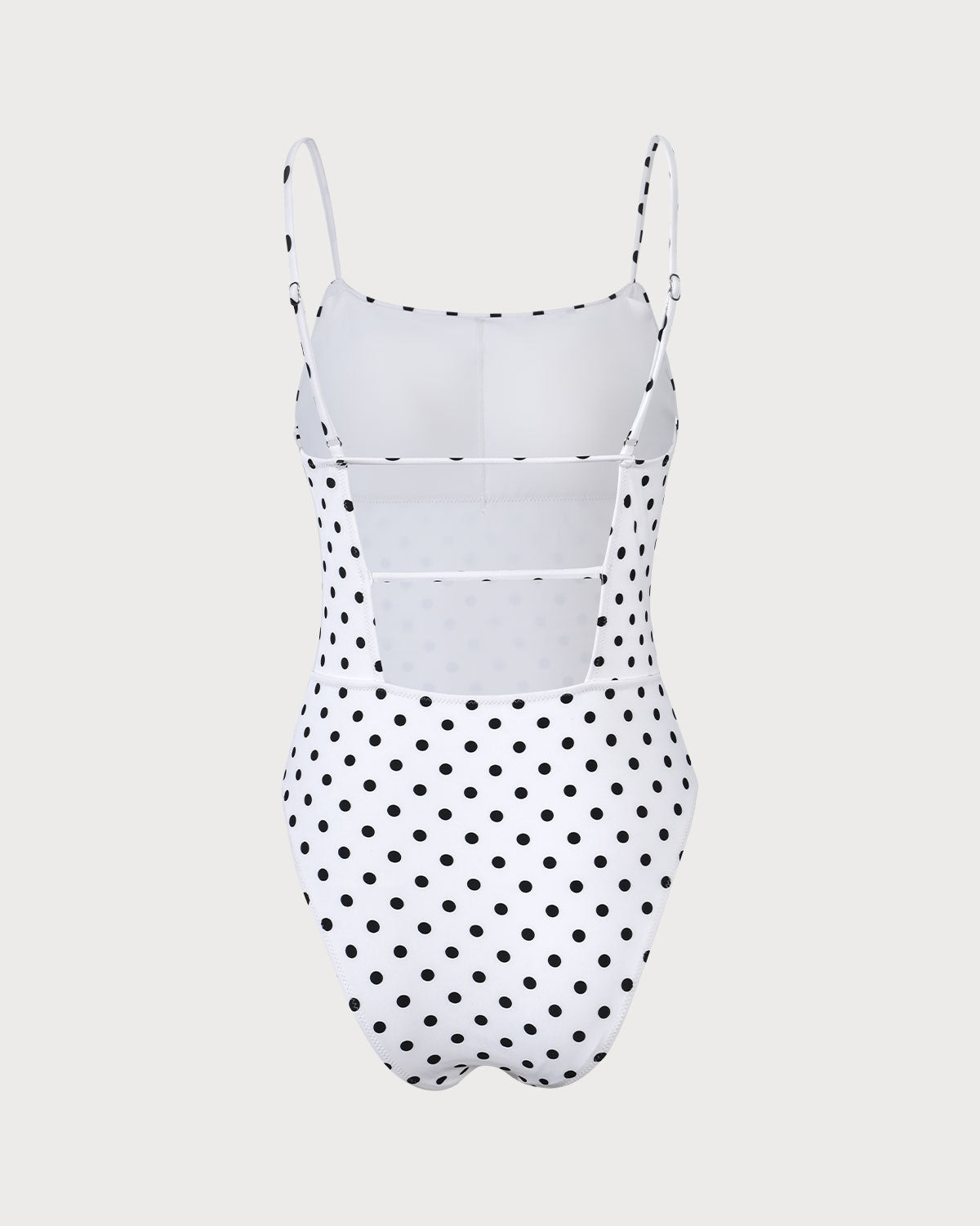 White Polka Dot Backless One Piece Swimwear | Rihoas