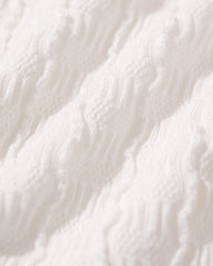 White Textured Cut Out One-Piece | Rihoas