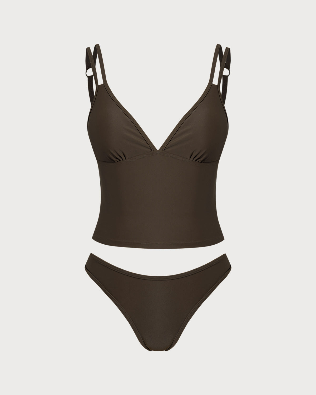 Coffee High Stretch Tankini Set | Rihoas