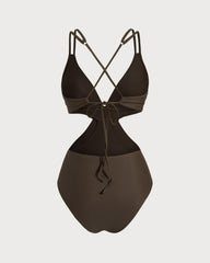 Coffee X Cross One Piece Swimwear | Rihoas