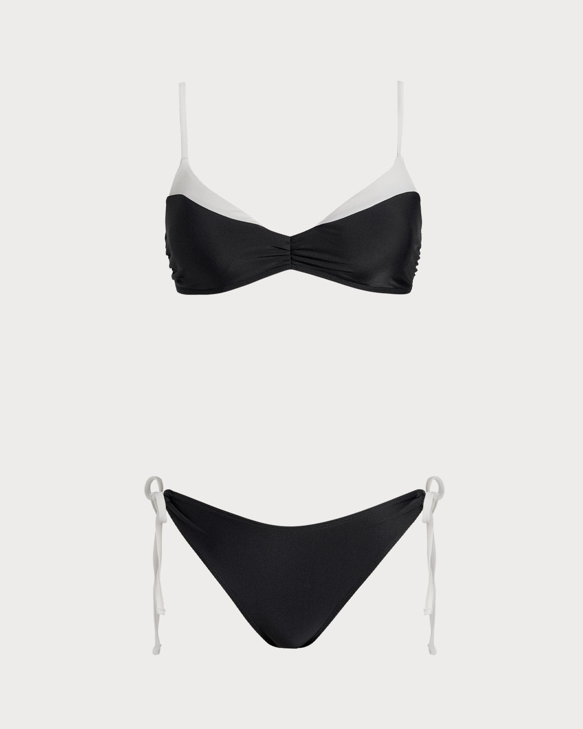 Black Contrasting Bralette Bikini Sets | Rihoas