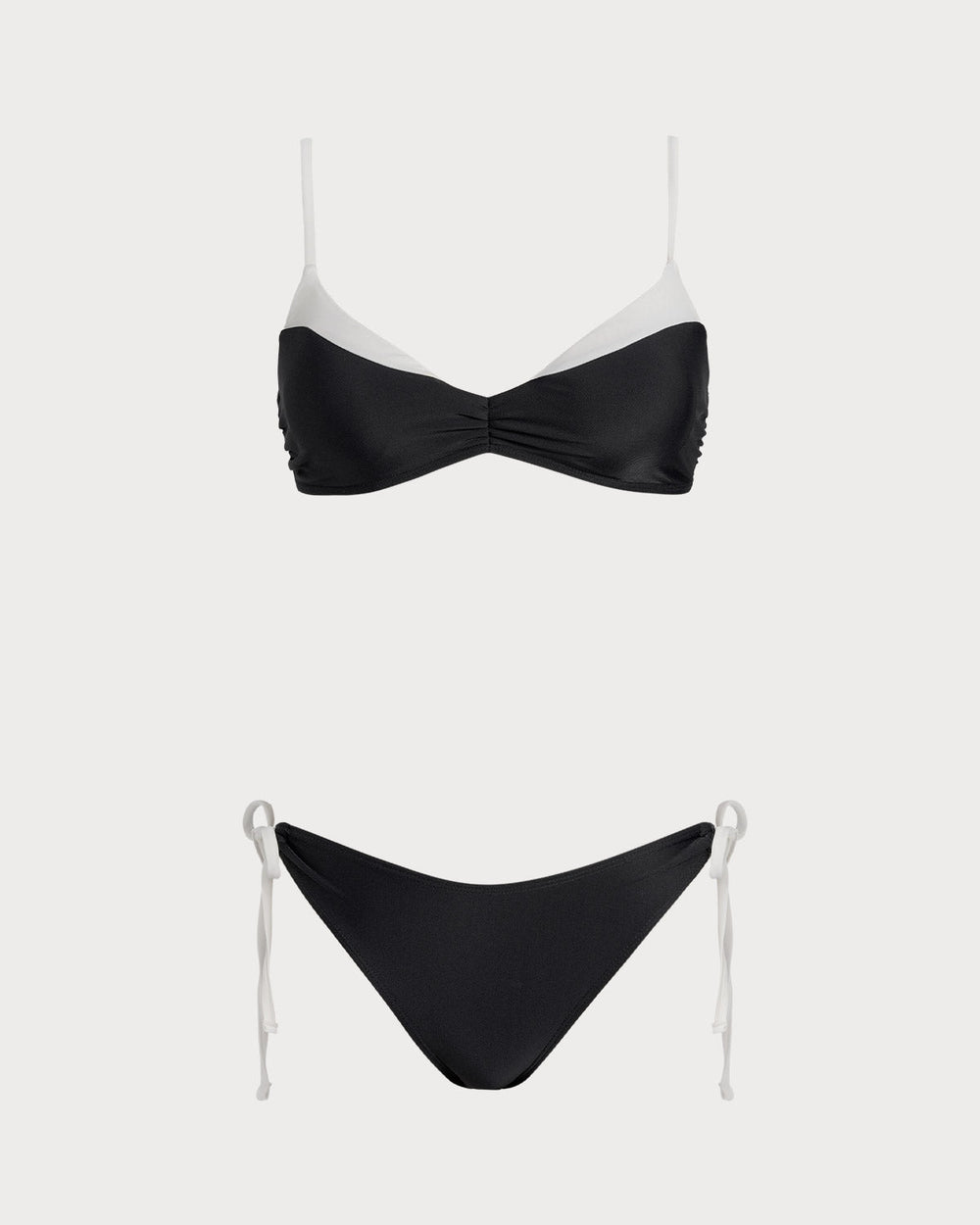 Black Contrasting Bralette Bikini Sets | Rihoas