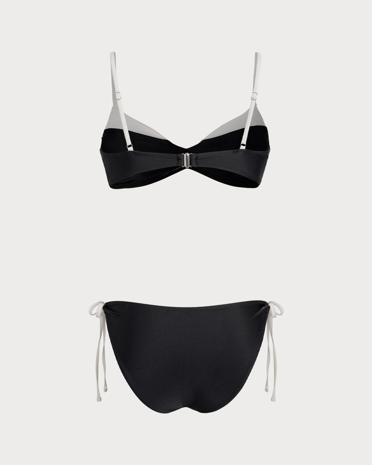Black Contrasting Bralette Bikini Sets | Rihoas