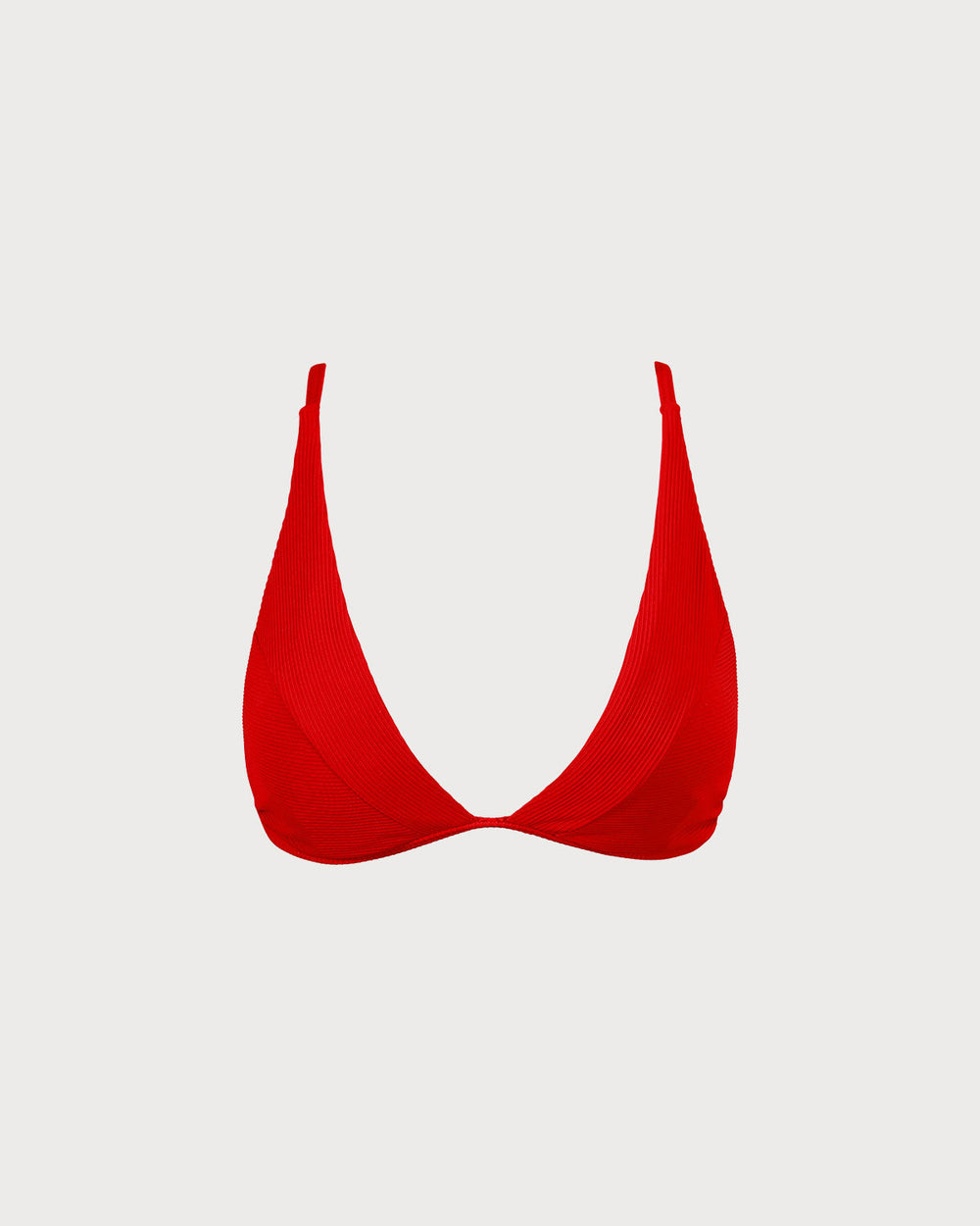 The Red Ribbed Cross Back Bikini Top | Rihoas