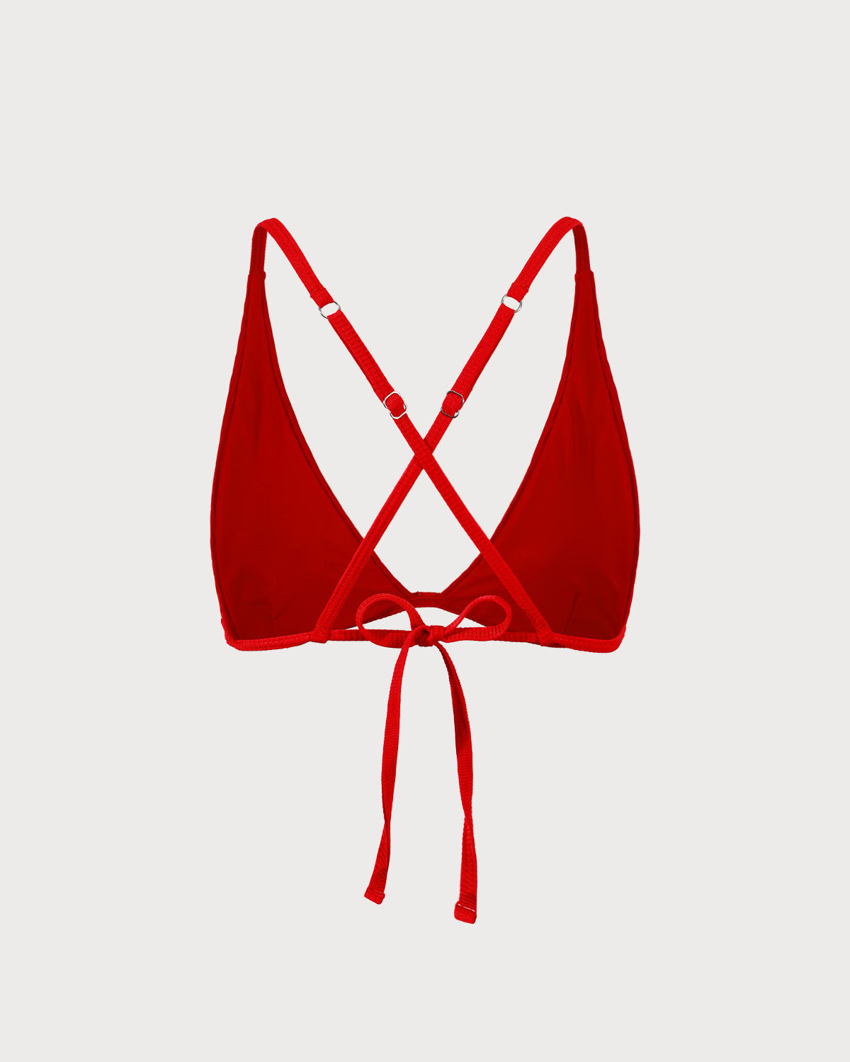 The Red Ribbed Cross Back Bikini Top | Rihoas