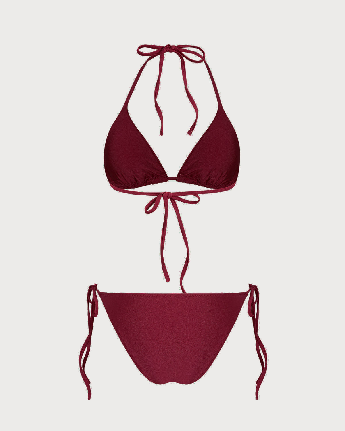 Red Triangle Drawstring Bikini Set | Rihoas