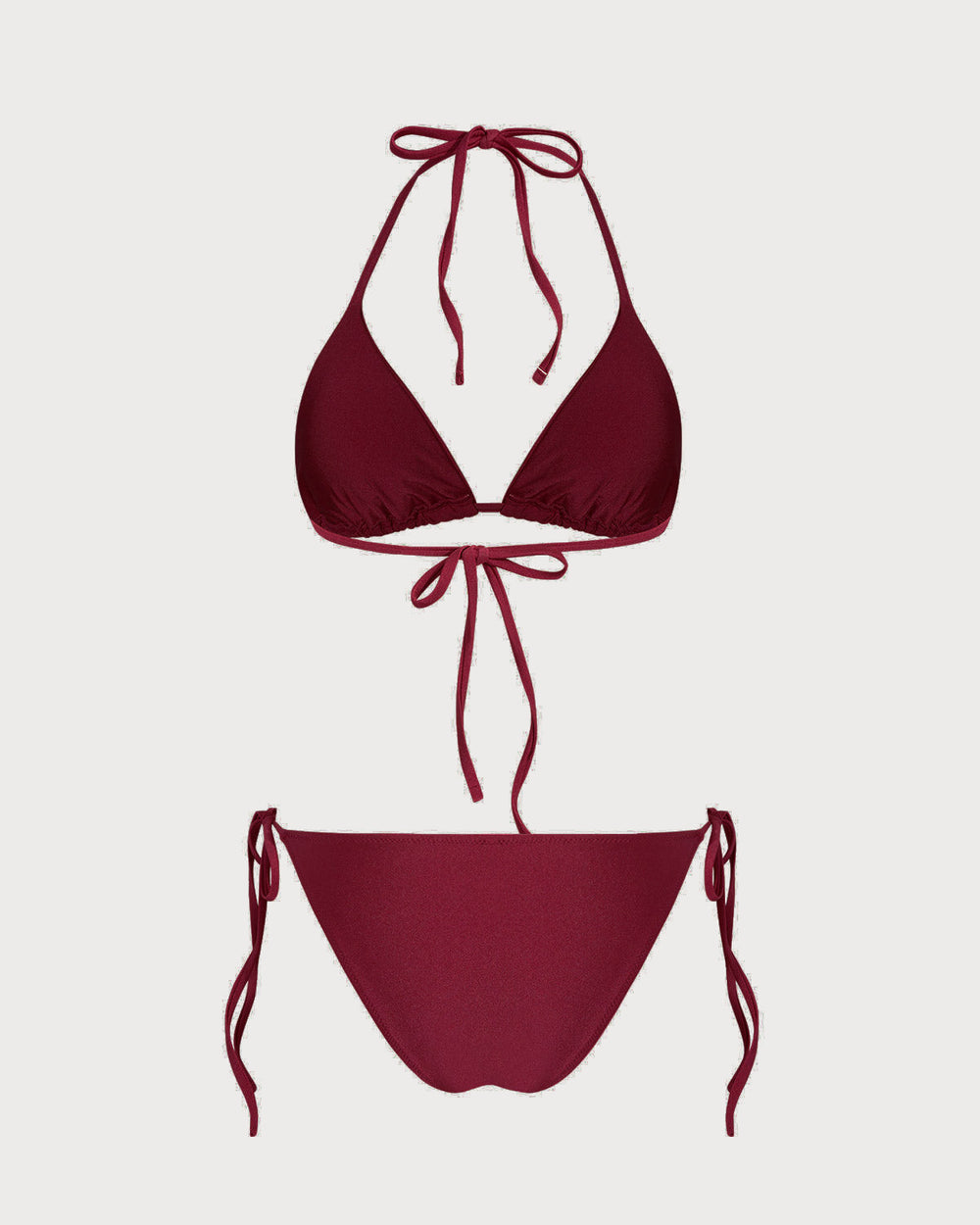 Red Triangle Drawstring Bikini Set | Rihoas