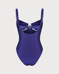 Navy Underwire One Piece Swimwear | Rihoas