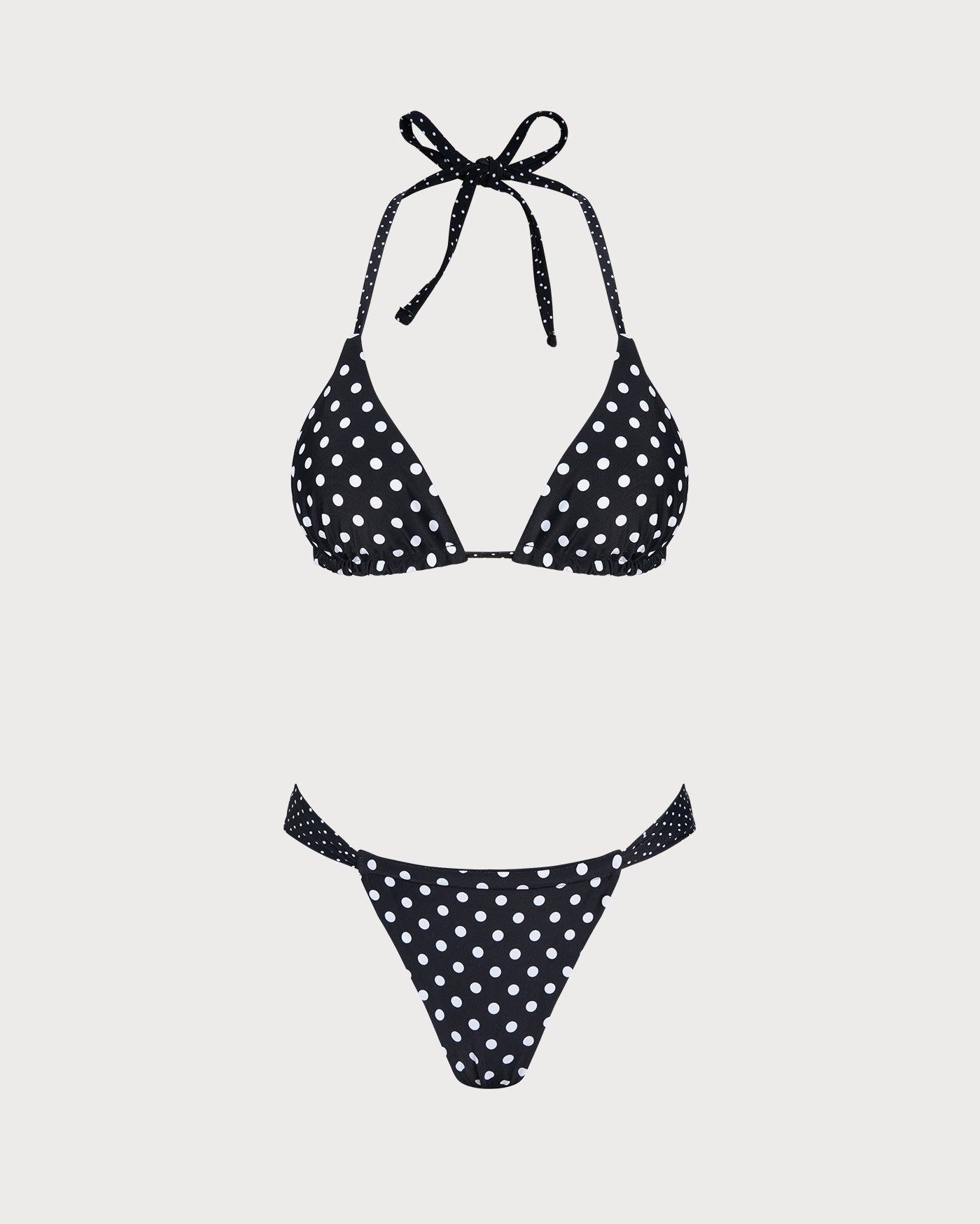 Black Polka Dot Reversible Bikini Set | Rihoas