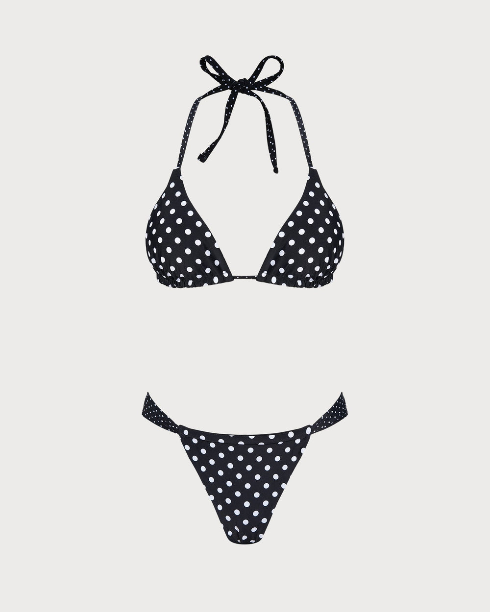 Black Polka Dot Reversible Bikini Set | Rihoas
