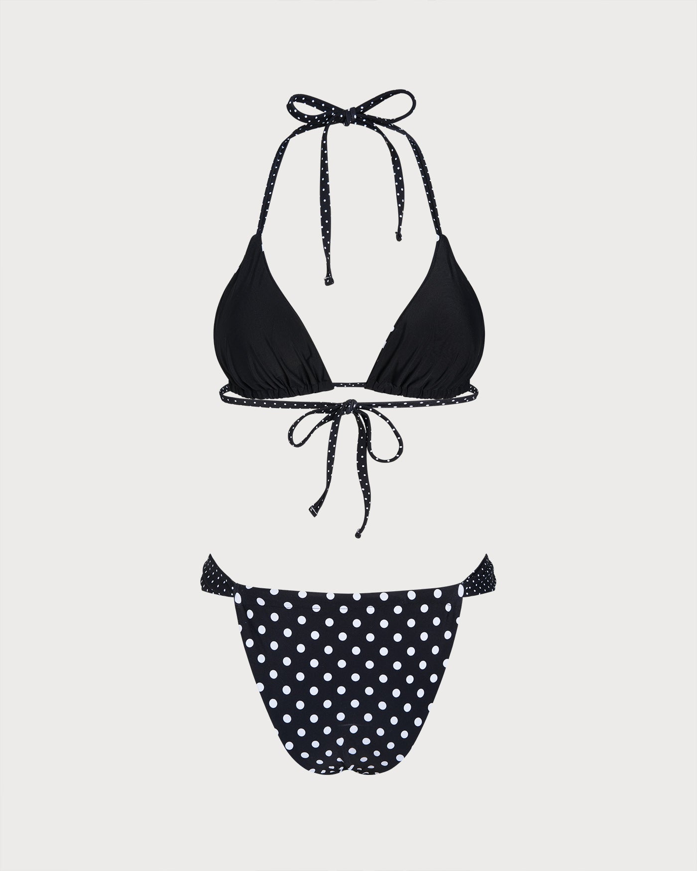Black Polka Dot Reversible Bikini Set | Rihoas