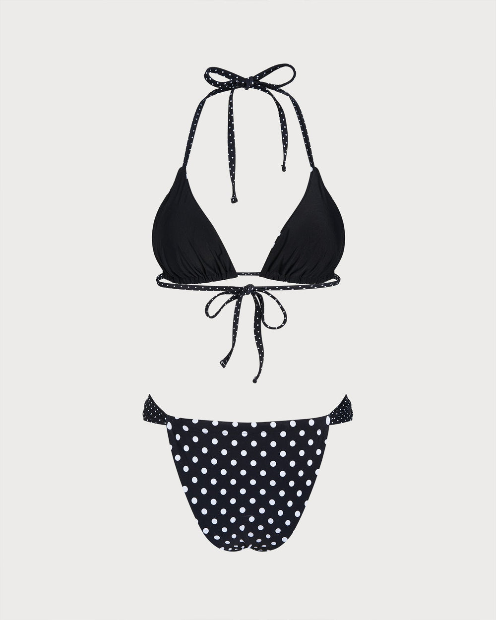 Black Polka Dot Reversible Bikini Set | Rihoas